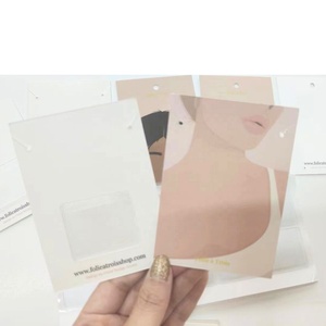 定制印刷小卡低价珠宝项链耳环纸卡背面软聚氯乙烯口袋 - Product Image 2