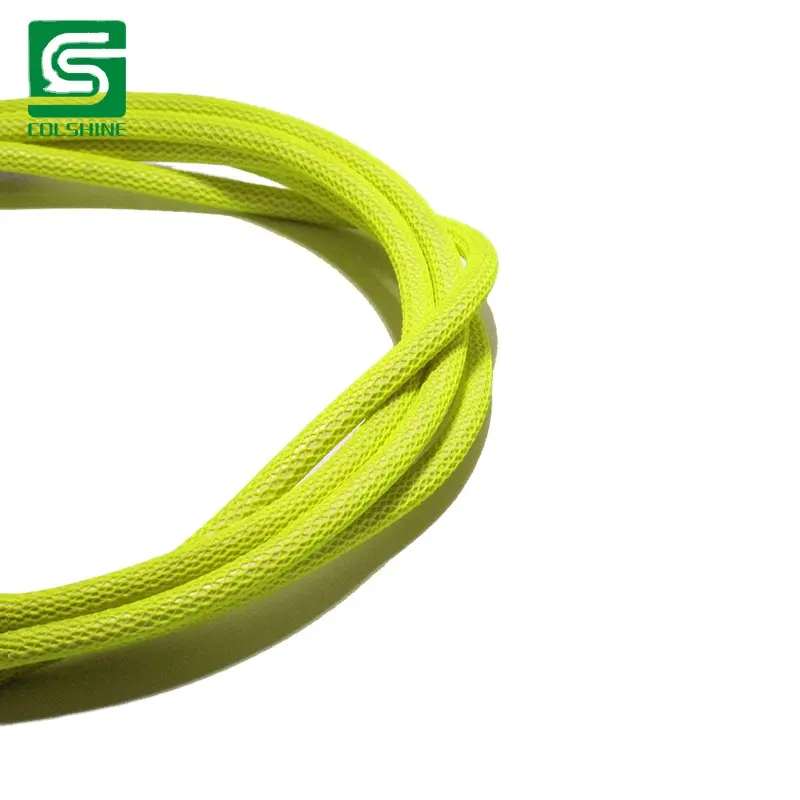 Cable redondo verde claro, cable ligero de tela textil