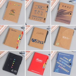 Custom personalizzato Logo eco-friendly Memo bandiera B5 Notebook carta Kraft copertina taccuini con penna e note adesive - Product Image 2