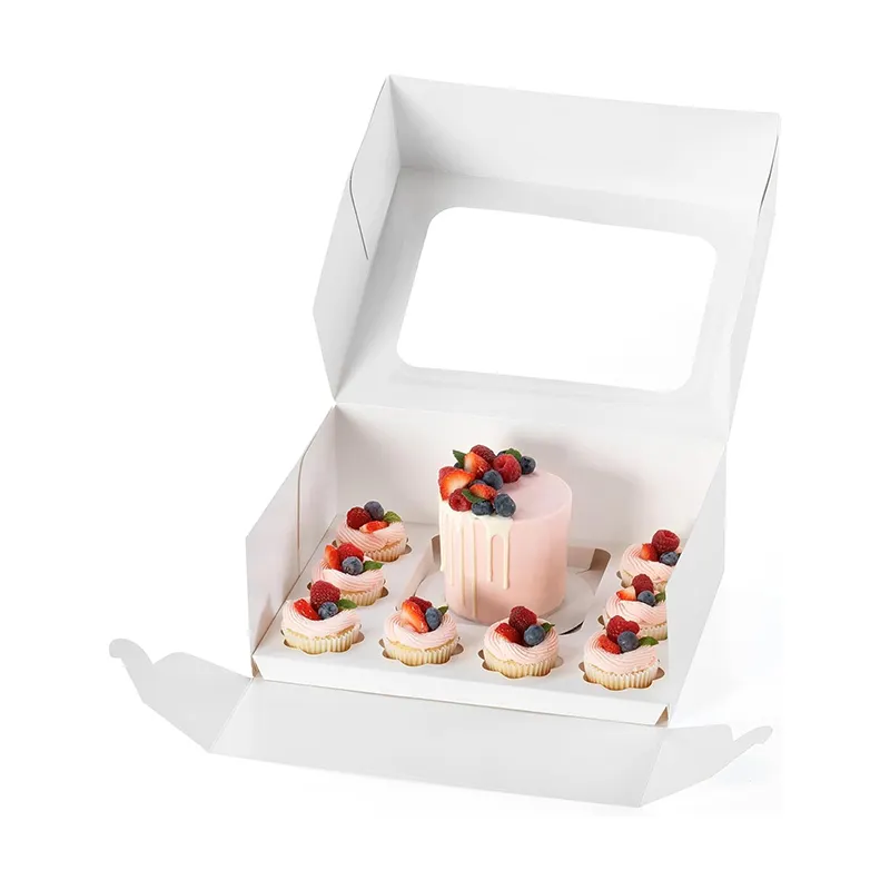 Mini boîte à gâteaux et tasses boîtes à gâteaux pliantes emballage en papier pliable