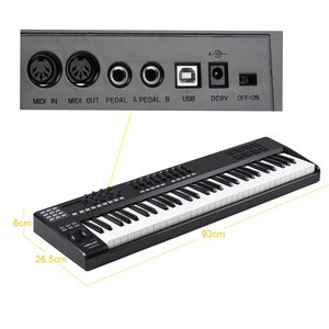 WORLDE PANDA61 Portable 61-Key USB <strong>MIDI</strong> <strong>Keyboard</strong> <strong>Controller</strong> 8 RGB Colorful Backlit Pads with USB Cable - Product Image 5