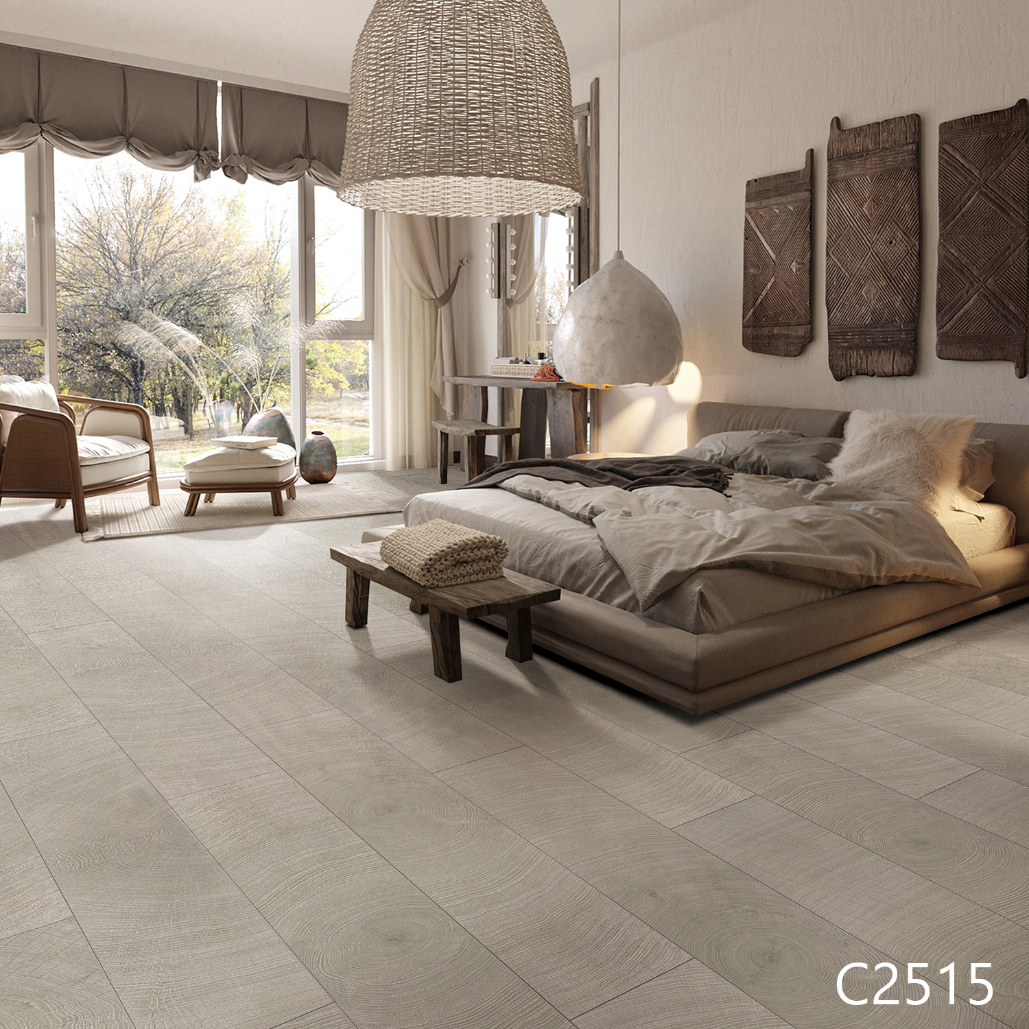 C2515 - Carreau de sol chêne gris sauge