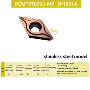 Herramienta de grano de corte de torneado de carburo rómbico, herramienta CNC/Herramienta de torno de molino de extremo, inserto indexable DCMT/TCMT 11T304/08/16T3 - Product Image 2