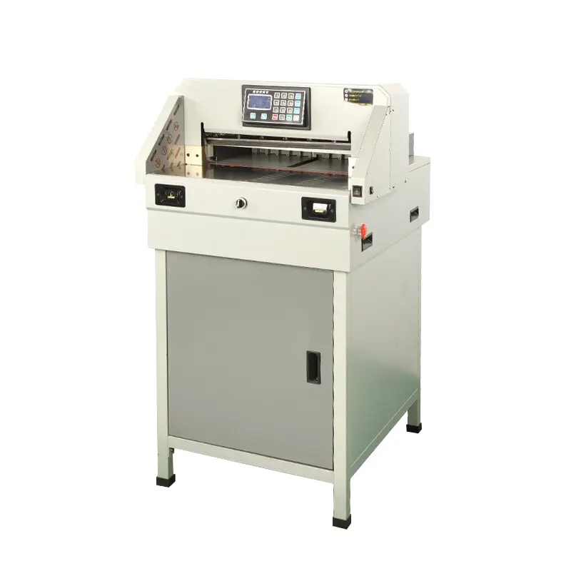 Máquina Eléctrica de corte de papel, QZ-460S de pantalla LCD para uso en tienda de impresión, cortador de papel eléctrico automático de 460mm, precio al por mayor