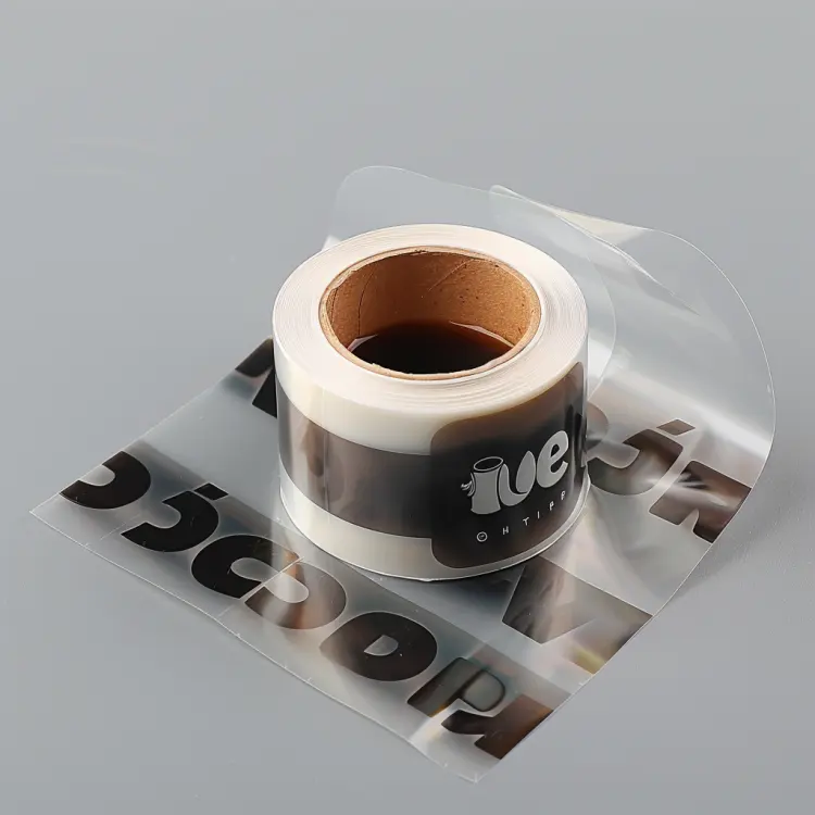 Kundendefinierte durchsichtige Boba-Tee-Tasse Verpackungsrolle Kunststoff-Seifenfolie für Kaffee Wein Soda Mineralwasser Whiskey
