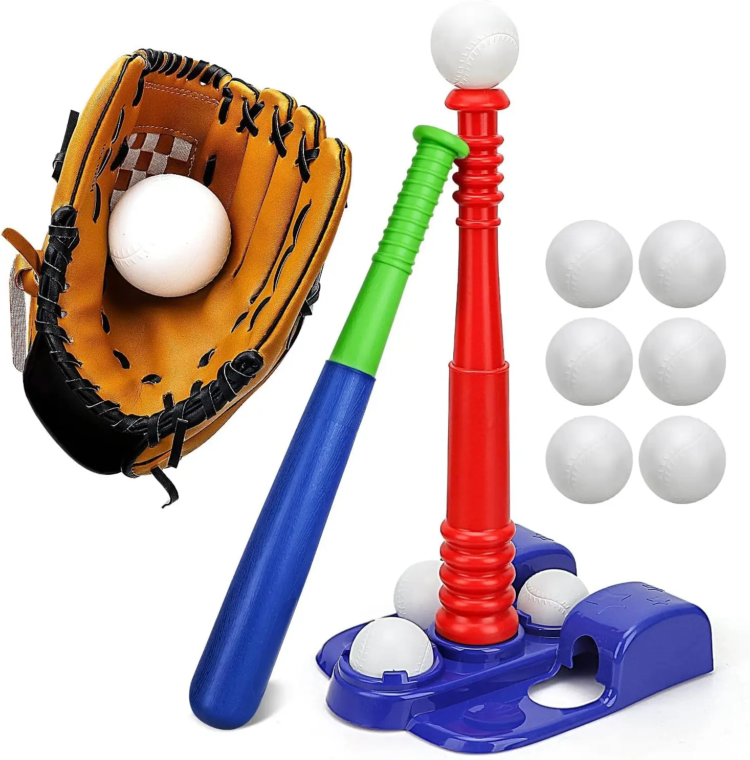 Pelotas de espuma suave Pu para niños, juego de béisbol de catapulta, lanzador automático, bates de béisbol, juguetes para niños