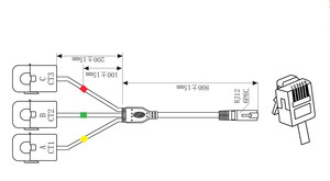 YHDC 3-SCT016L-RJ12 10A-120A trasformatore di corrente a nucleo Modulare trifase in ingresso con uscita terminale RJ12 - Product Image 3