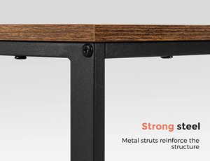 Estilo industrial Simple 2 estantes ensamblados PC estudio Escritorio de escritura tablero de empalme Estudio de madera mesa de escritura almacenamiento escritorio de la computadora - Product Image 5