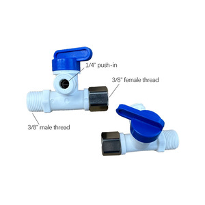 Musluk su arıtıcısı dokunun RO hızlı konnektörler 3/8 "erkek kadın konu 1/4" OD tüp üç yollu su besleme adaptörü küresel vana - Product Image 1
