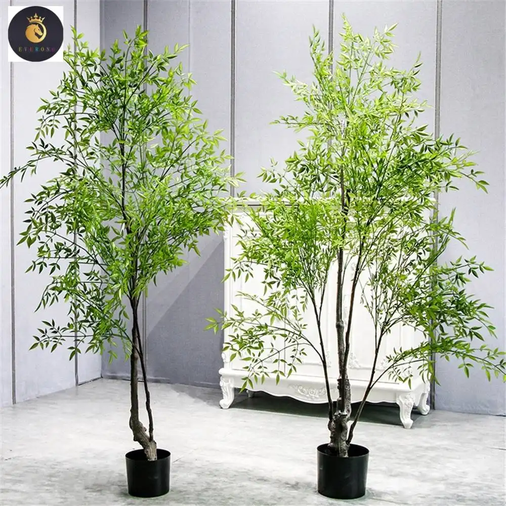 Plantas artificiais de plástico para casa, árvores decorativas, plantas de bambu, plantas artificiais para jardim, árvores de interior