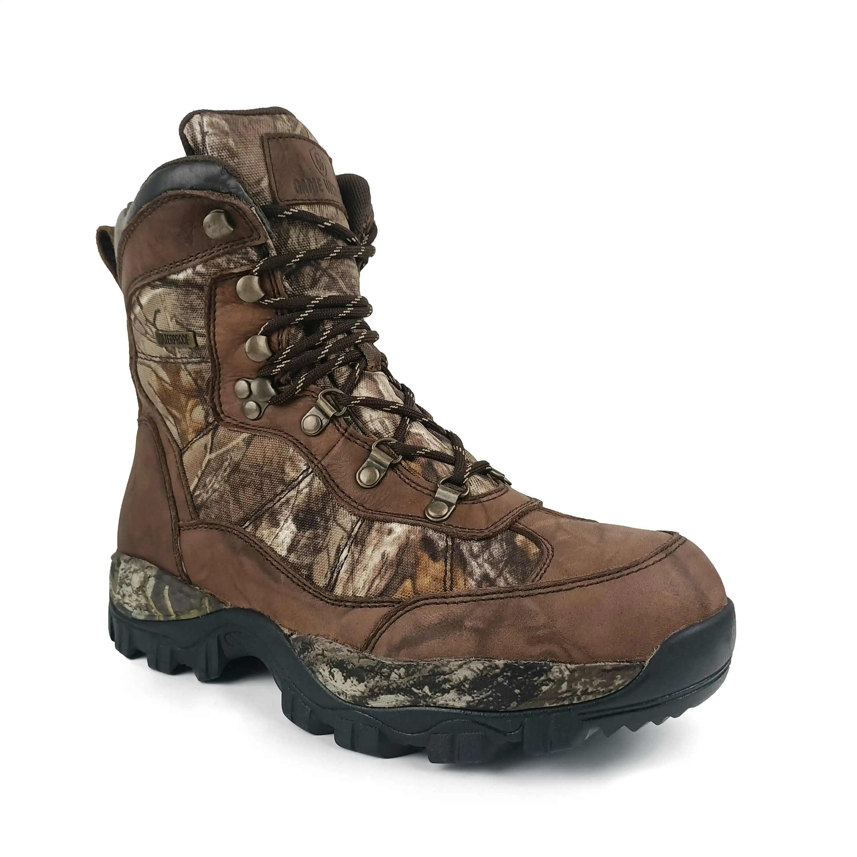 Уличные ботинки Mossy oak, оптовая продажа, мужские водонепроницаемые зимние изолированные камуфляжные охотничьи ботинки из натуральной кожи