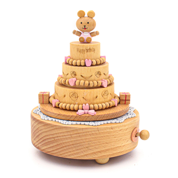 Natural Wood Color-Happy birthday