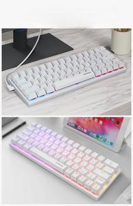 E-yooso 60% Teclado mecánico para juegos con retroiluminación RGB compacta 2,4G BT Inalámbrico y con cable Intercambio en caliente y color blanco - Product Image 5
