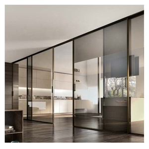 Tấm Tường kính liền mạch nhà cửa trượt đường lái xe nhôm mỏng cửa jamb phù hợp nội thất phòng ngủ thiết lập sang trọng tinh thể thủy tinh - Product Image 6