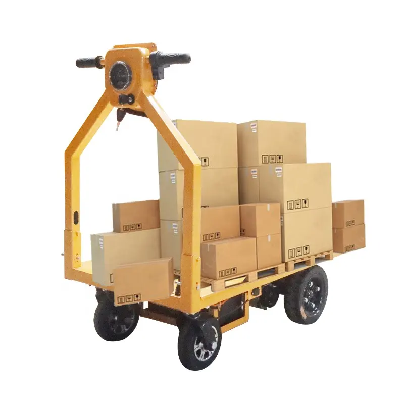 600kg folding electric cart trolley 48V 1000W dc brushless motor brake electric trolley for construction/electric warehouse/food