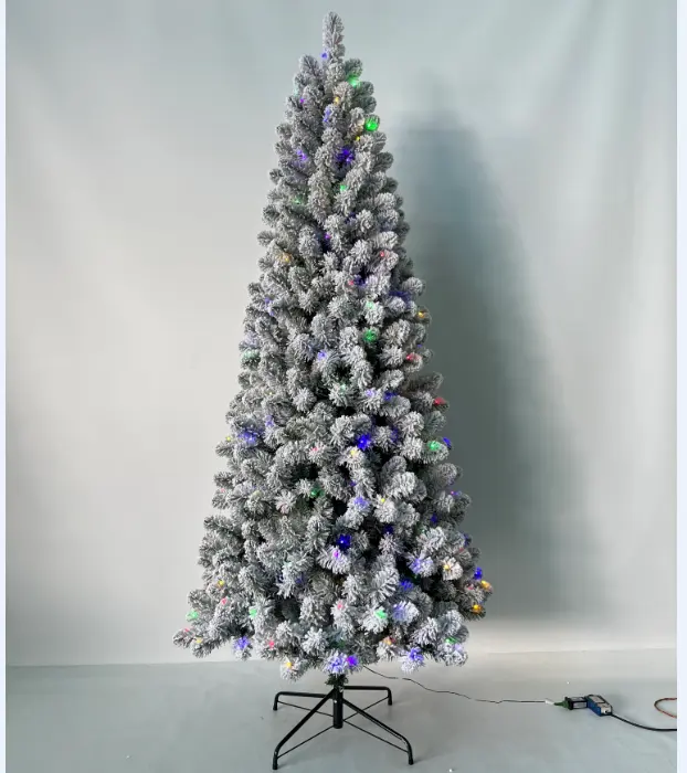 2023 Venta caliente al por mayor árbol de Navidad preiluminado nieve flocado árbol de Navidad blanco artificial 4 pies a 20 pies