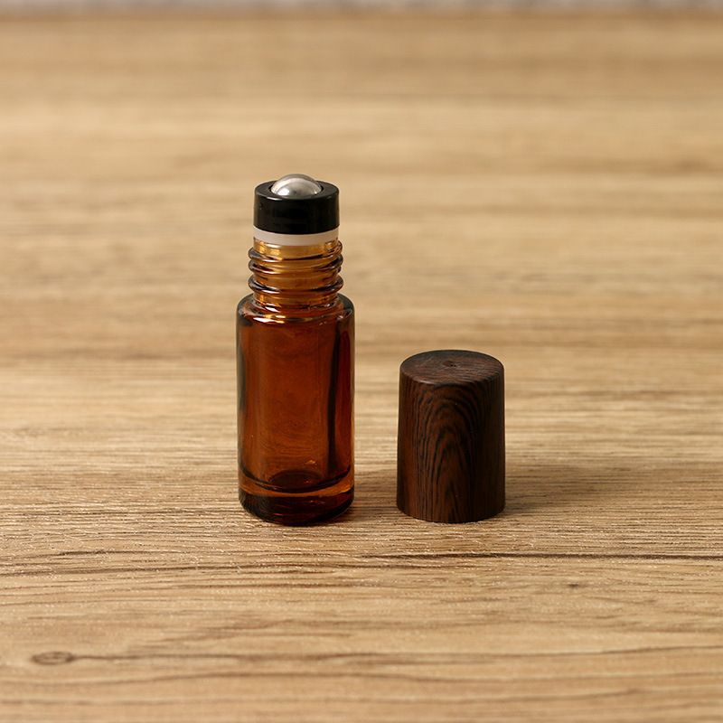 10 ml + bolas de acero negras + tapa con diseño de madera