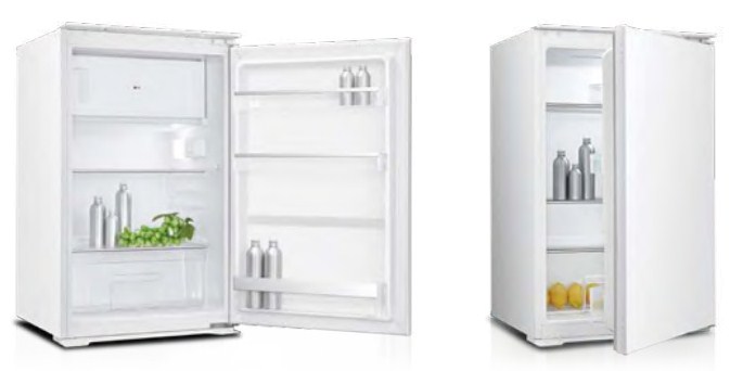 Mini 118L Built-in Fridge Freezer with Electrical control and installation accessories