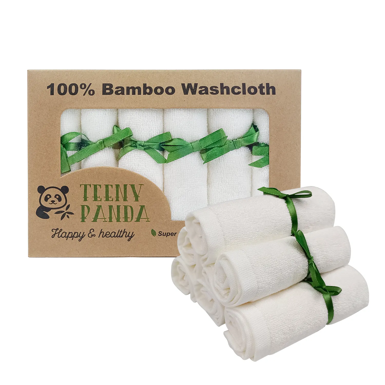 Eco 100% crema blanca orgánica bambú lavable cara paño 30cm Toalla de bebé niños paños de lavado bambú bebé paños