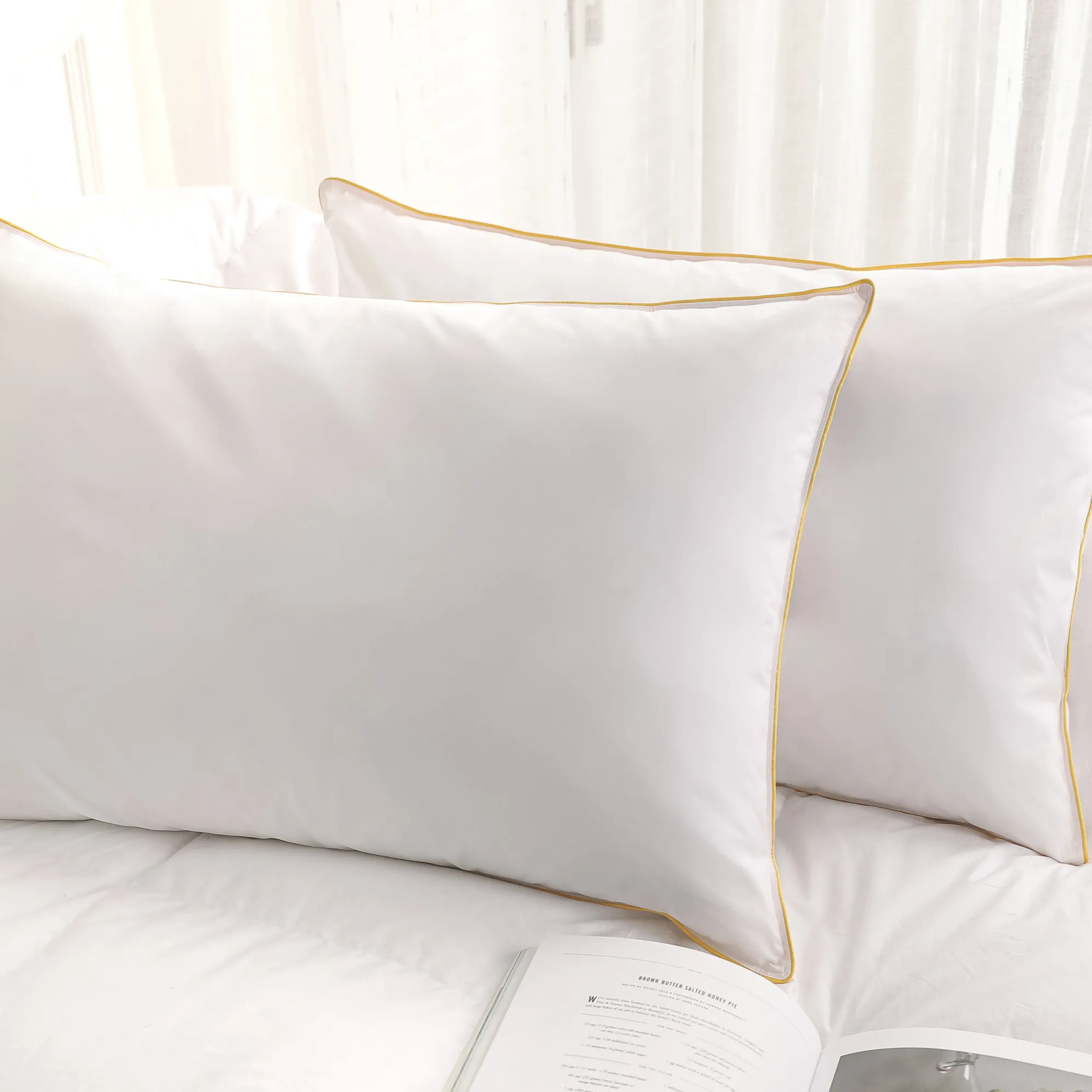 GAGA-almohada PCM con sensación fresca, 260G, tejido de punto 233TC con almohada de cama de poliéster 3D, 850g
