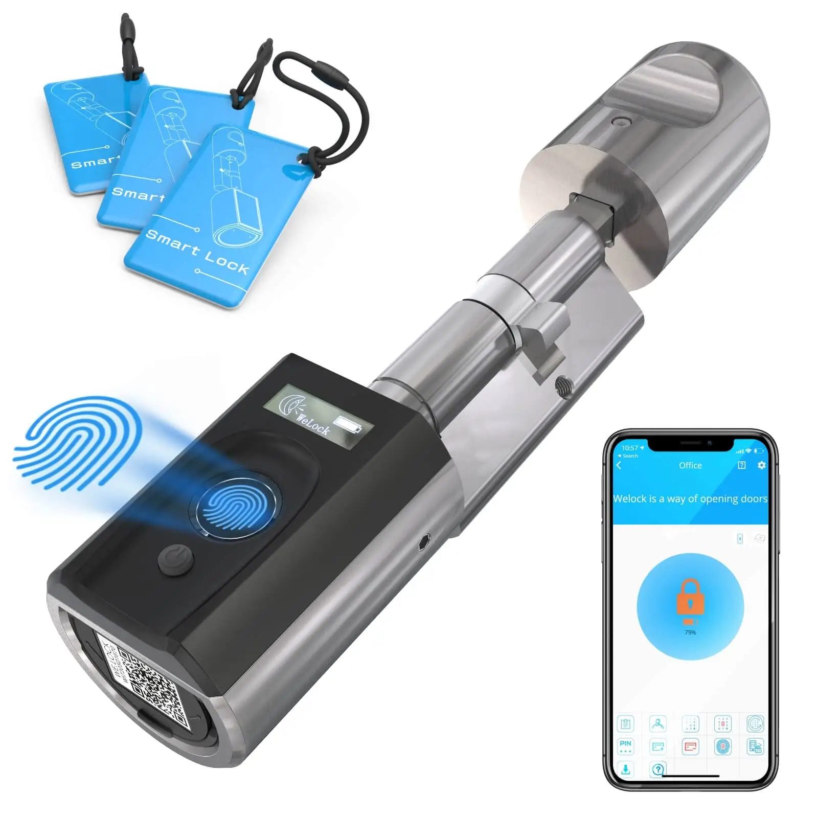 Wi-Fi-приложение, Автоматический Смарт-замок высокой безопасности, биометрический отпечаток пальца, водонепроницаемый смарт-замок для двери, замок для телефона