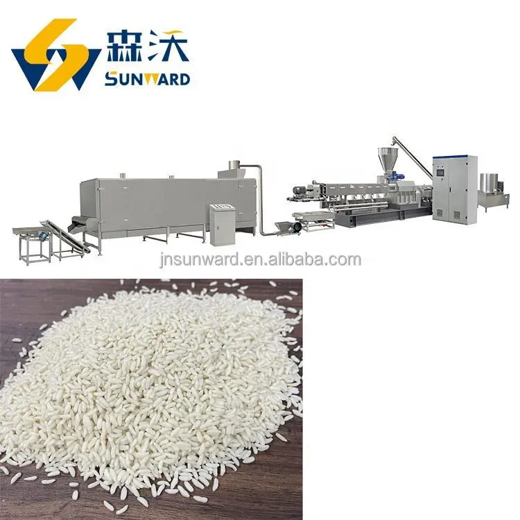 Máquinas de línea de extrusión de arroz instantáneo orgánico, equipo de planta de extrusión de arroz