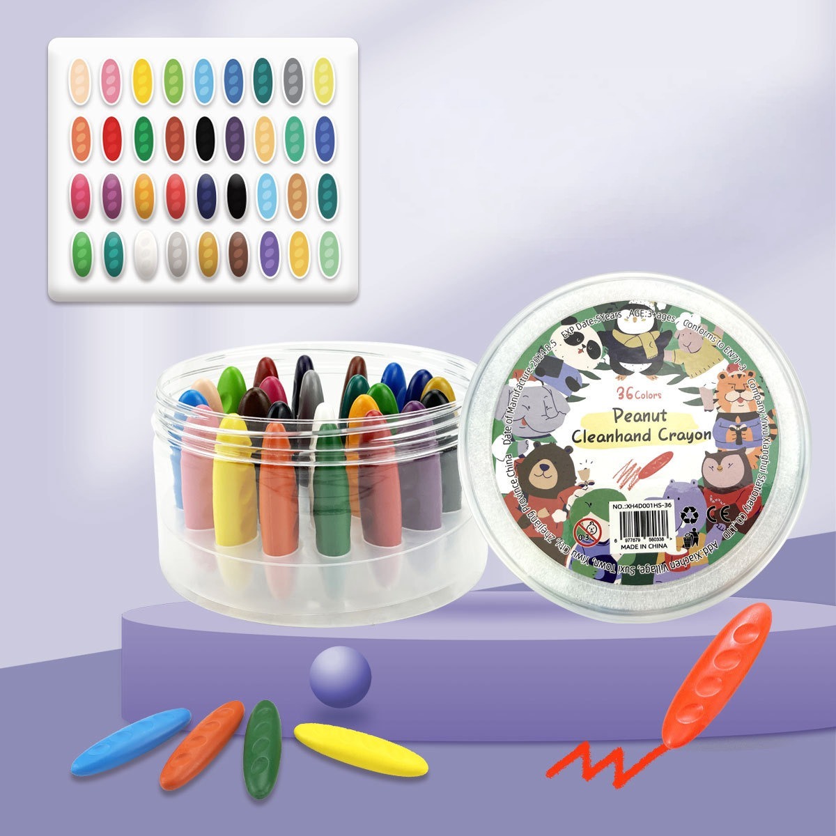 36 couleurs pour boîte en plastique