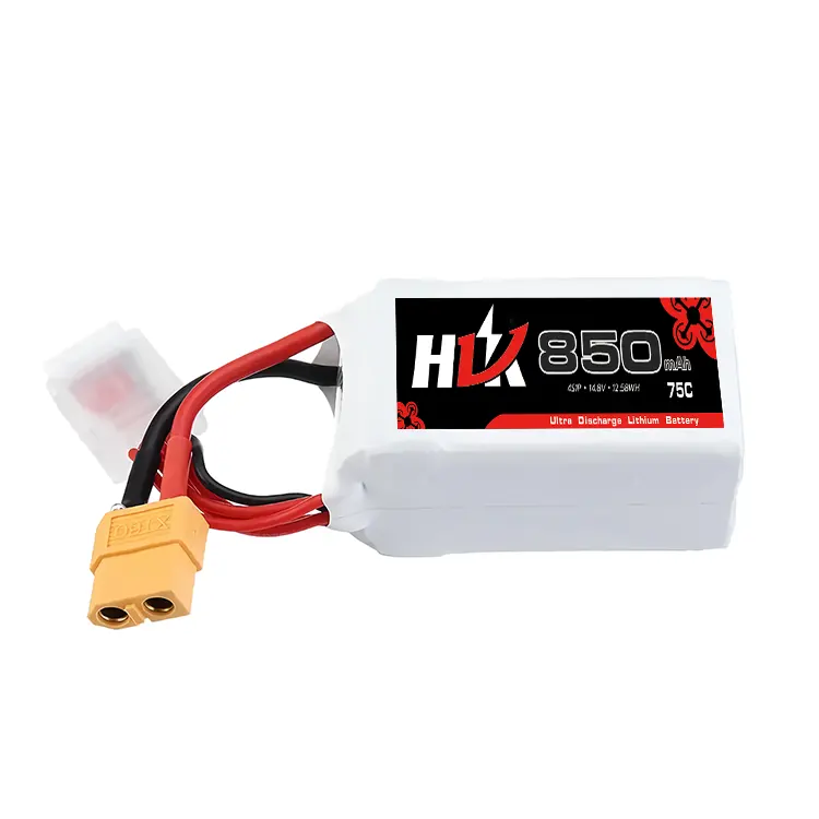 재고 있음 850mAh 14.8V 75C 4S 리튬 이온 폴리머 배터리 Lipo 배터리 850mAh 14.8V Lipo 배터리 헬리콥터