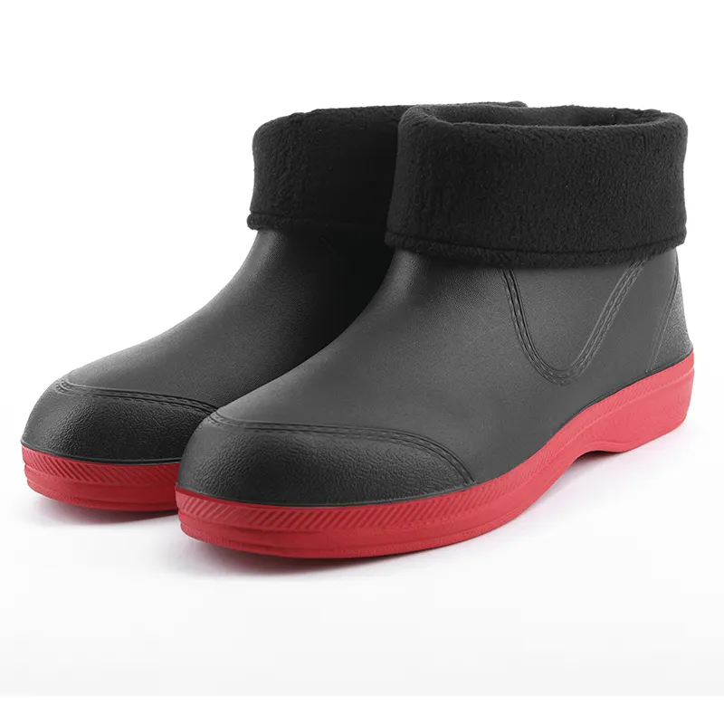 Última chegada modelo atacado chuva botas para mulheres moda impermeável mid top meninas sapatos tamancos pele baixo preço quente alta qualidade