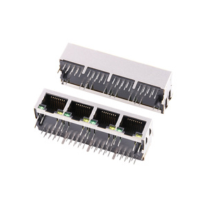 Accesorios de conector de transformador de interfaz de red de una sola capa de China 1*4 puerto de comunicación de datos de red para conectividad de red - Product Image 1