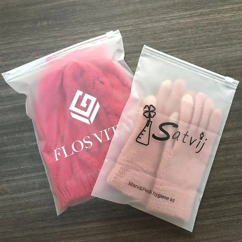 Wholesale thick frosted ziplock bag clothes for clothes/T-shirt/gift storage plastic bag with logo multi inch