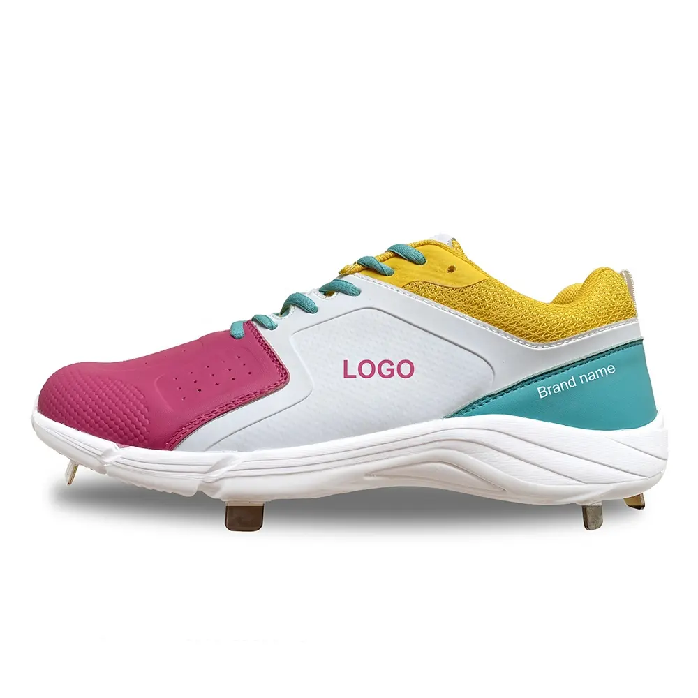 Chaussures de sport de baseball d'entraînement professionnel OEM avec crampons en métal, chaussures de rugby confortables zapatos de beisbol