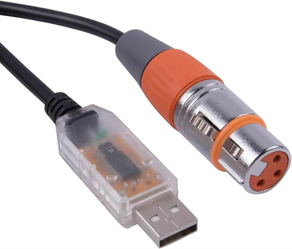 무대 장비 제어용 USB-RS485 dmx 케이블 XLR 3P 암 USB RS485 변환기 FT232 + SP485