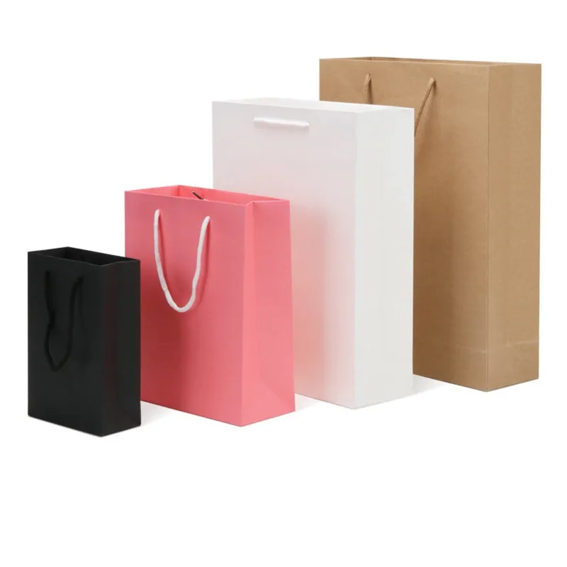 Wholesale gift souvenir boutique packing bags custom logo handle gift paper bag