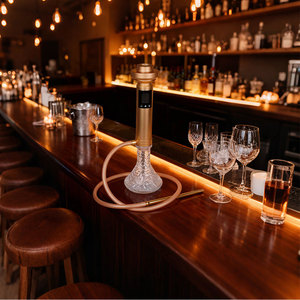 Nhà Máy bán hàng trực tiếp 3rd-thế hệ điện hút hookah Nhôm Cơ thể Shisha LED hương vị hookah cho quán bar - Product Image 1