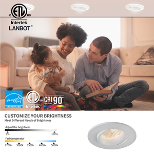 Recessed Lighting Gimbal LED Spotlight Telescopic COB Ceiling Downlight CRI 90+ Adjustable up and Down 90Degree Can <strong>Be</strong> <strong>Swivel</strong> - Product Image 6