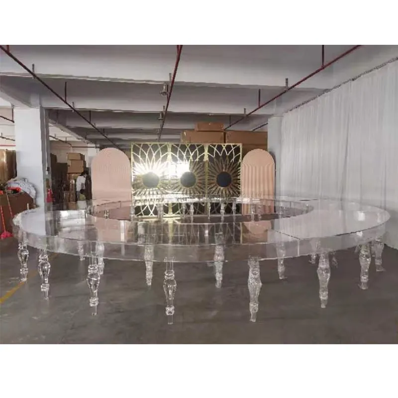 BJ220505-16 Clear Acrylic Round Dining Table Rent Dining Table For Wedding Events Decoration