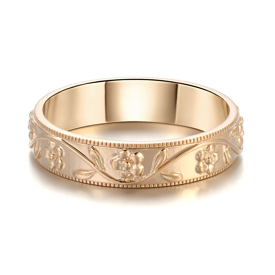 18K yellow gold moissanite diamond ring