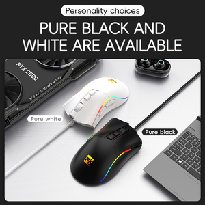 All'ingrosso semplice stile ergonomico RGB USB cablato 7 pulsanti Mouse da gioco programmabile 1200-7200 DPI - Product Image 4