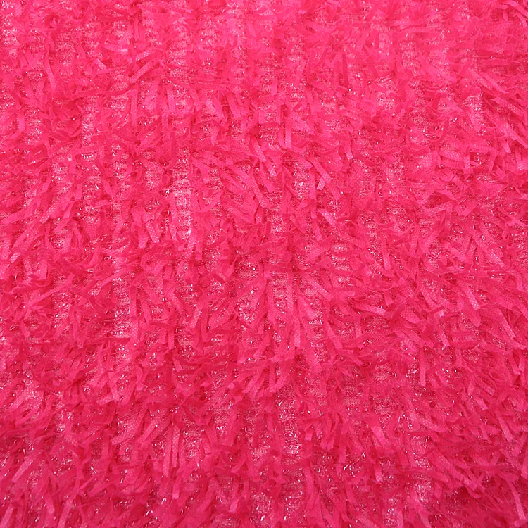 Polyester Knit Weft Long Hair Eyelash Feather Firework Pine Needle Velvet Plush Plume Paper Tie Fleece Cloth Plush Fleece Fabric