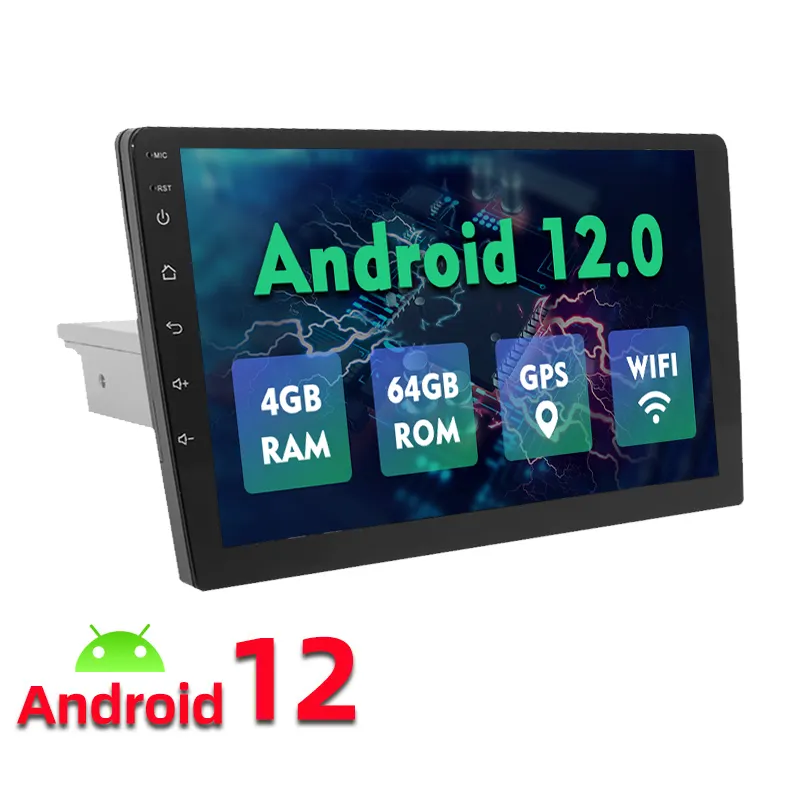 Radio con pantalla táctil para coche, reproductor Multimedia con Bluetooth, Carplay, Universal, 10,1 pulgadas, doble Din, Android 12, estéreo, venta al por mayor
