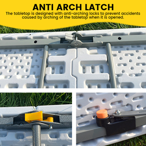 Di Động Ngoài Trời Gấp Bảng Bền HDPE Trắng Khung Sắt Trọng Lượng Nhẹ Kim Loại Thiết Kế Hiện Đại Đồ Nội Thất Ngoài Trời Cho Sân - Product Image 4