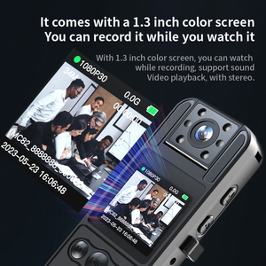 1,3-Zoll-Bildschirm 1080P Wearable Camera Sicherheits körper kameras Kleiner persönlicher Camcorder mit 180 ° rotierendem Objektiv - Product Image 4