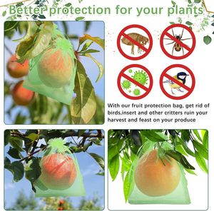 100 Uds. Bolsas reutilizables de protección de frutas con cordón de PE para proteger verduras y frutas de insectos, Mosquitos - Product Image 6
