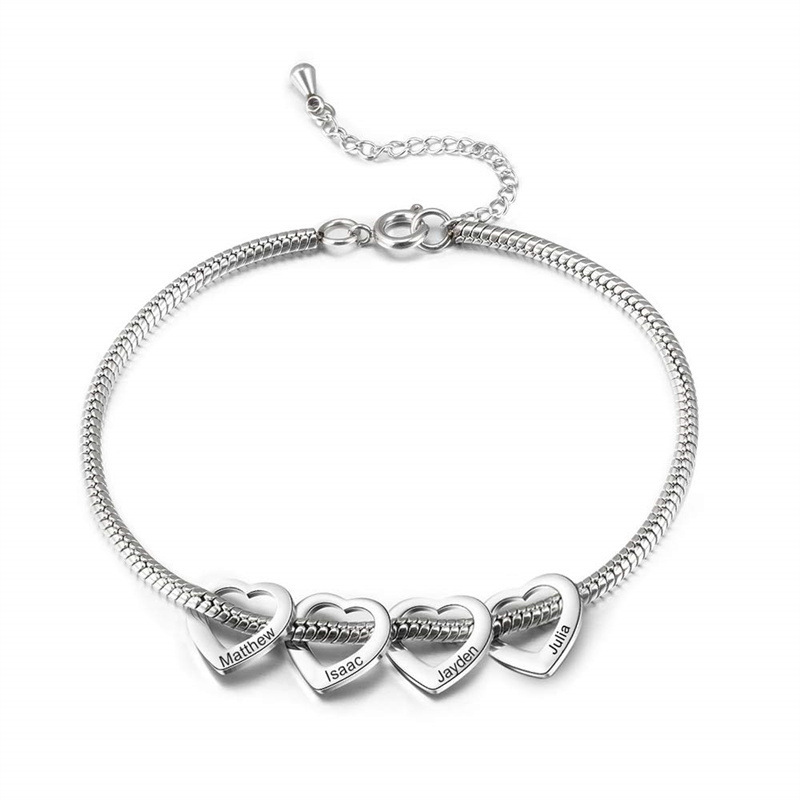 Couleur argent 4 en forme de coeur