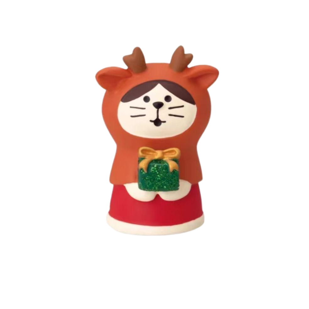 ผ้าโพกหัวกวางสีน้ำตาล-แมวคริสต์มาส