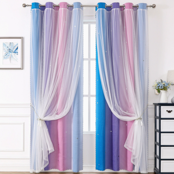 Bleu, violet et rose