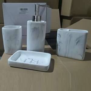 Polyresin Nordic gốm sứ phòng tắm thiết lập 4 pcs Minimalism trang trí nội thất xà phòng Dispenser <span class=keywords><strong>Set</strong></span> nhựa nhà phụ kiện phòng tắm thiết lập - Product Image 2