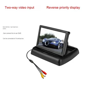 5 inç katlanabilir araba ters kamera monitörü HD ekran gece görünümü doğrudan iki yönlü AV girişi 1 yıl garanti doğrudan sınır ötesi - Product Image 5