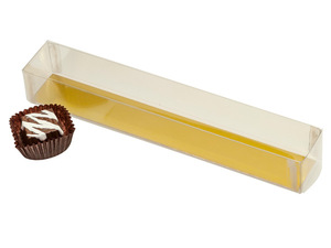 Scatola di plastica al tartufo stampata con Logo personalizzato con coperchio trasparente e fondo assemblato in plastica per alimenti per prelibatezze zuccherate